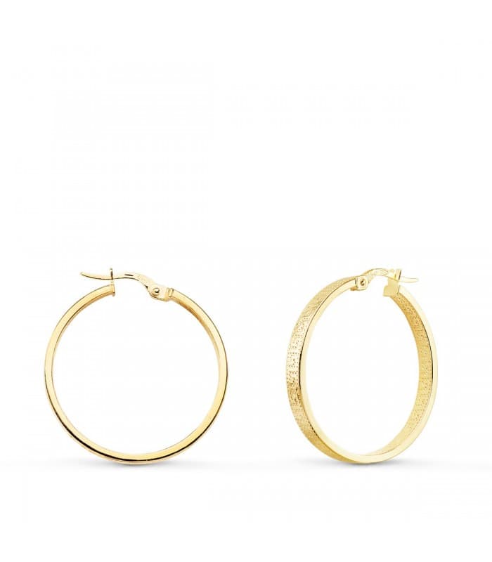 Pendientes Aros Oro 9K 28 mm Greca