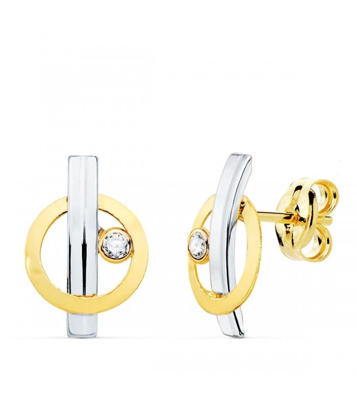 Juego Primera Comunión Oro Bicolor 18K Círculo - conjunto de comunion