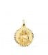 San Giuseppe con il Bambino Gesù in oro 18kt 18mm diamantata - Medaglia religiosa cattolica