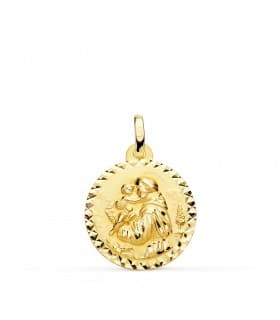 Medaglia S. Antonio da Padova oro 18kt 18mm diamantata, medaglie religiose.