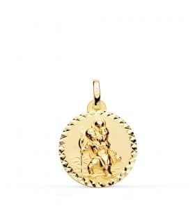 Medalla San Cristóbal Oro 18K 18mm Talla