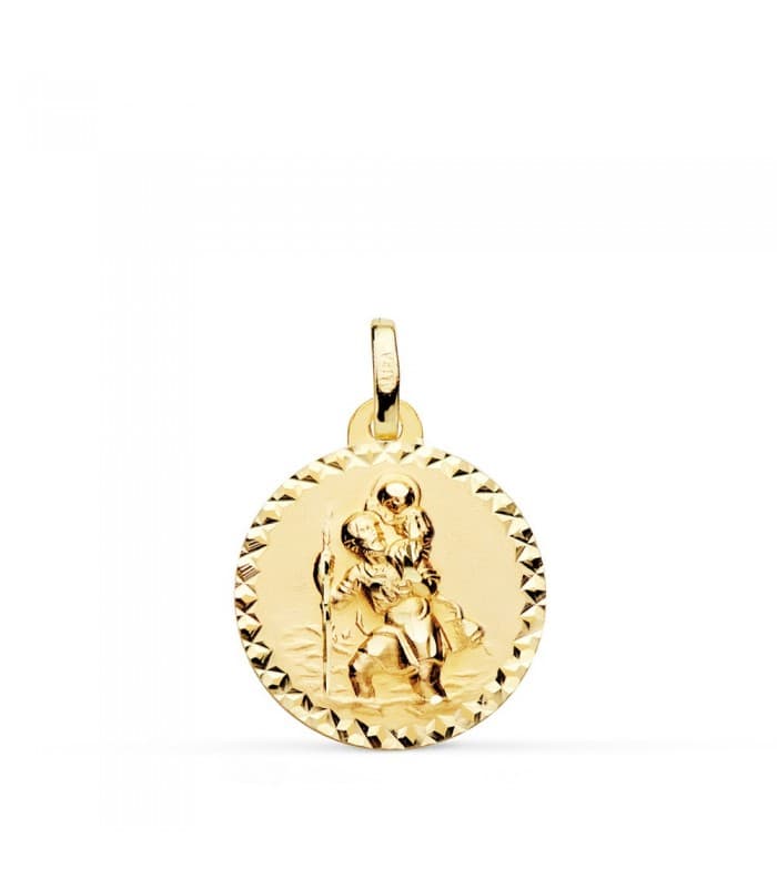 Medalla San Cristóbal Oro 18K 18mm Talla