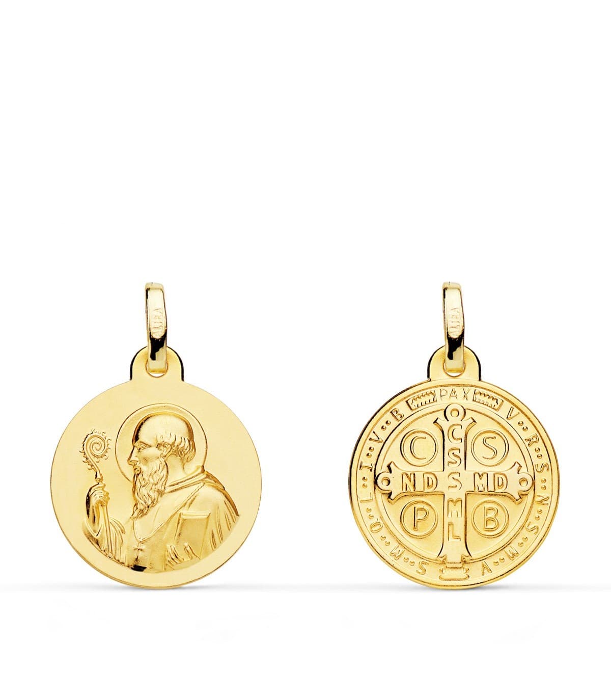 Escapulario San Benito Oro amarillo 18K 16mm