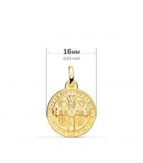 Escapulario San Benito Oro amarillo 18K 16mm