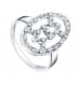 Bague Motif Ovale or blanc 18k