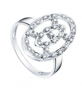 Sortija Lanzadera oro blanco 18k