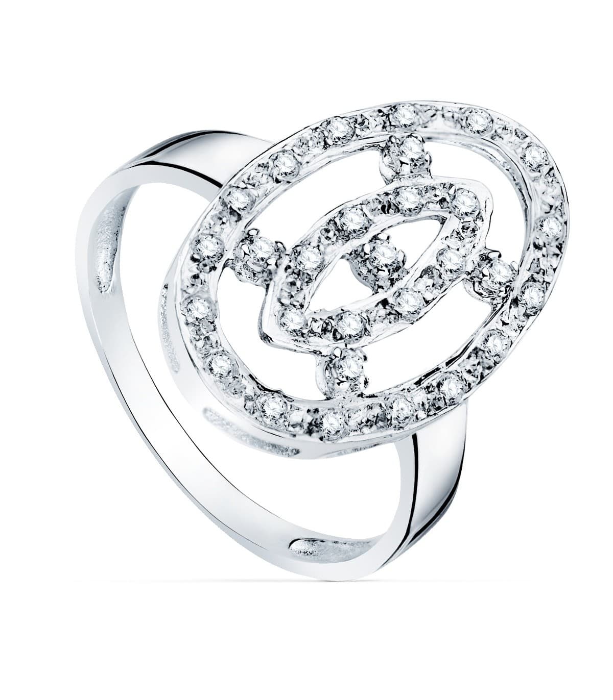 Bague Motif Ovale or blanc 18k