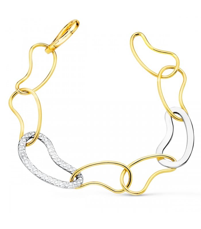 Pulsera Mujer Oro Bicolor 18K Wave