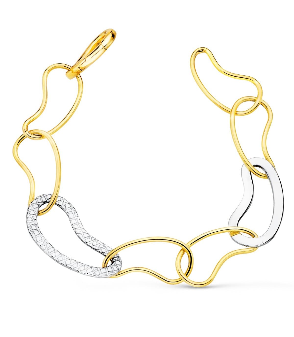 Pulsera Mujer Oro Bicolor 18K Wave