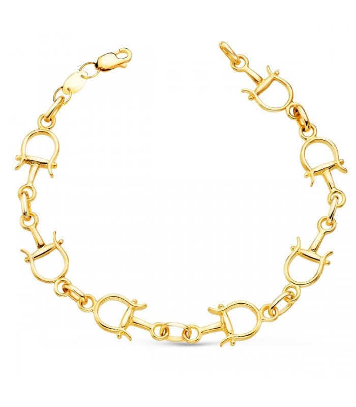 Pulsera Mujer Estribos Oro Amarillo 18K
