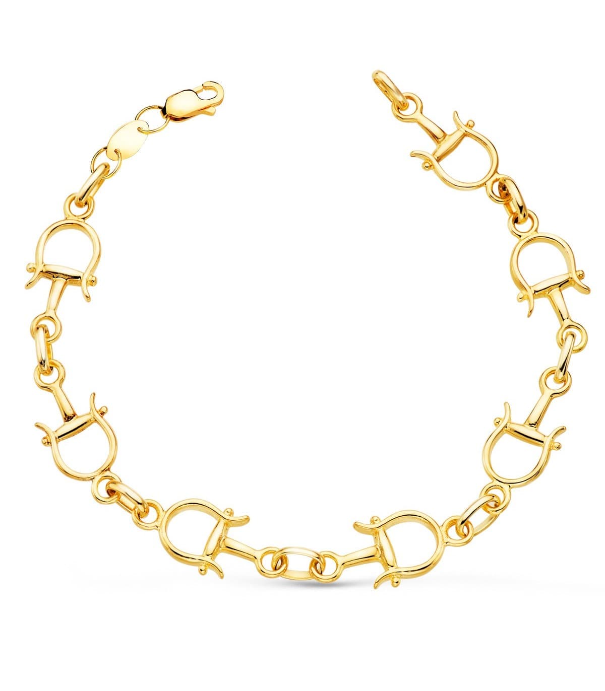Pulsera Mujer Estribos Oro Amarillo 18K
