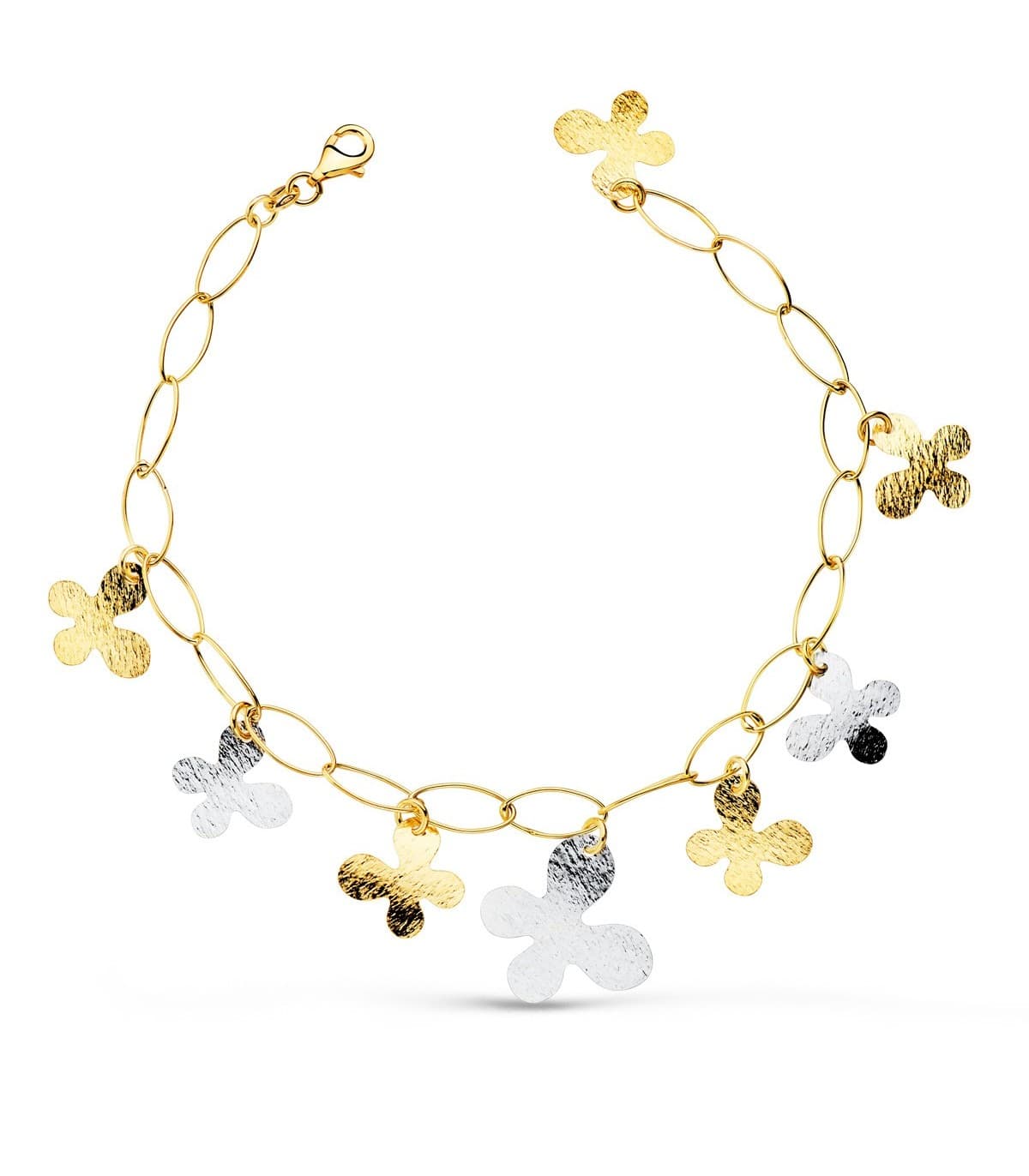 Pulsera de oro bicolor 18K Mariposas