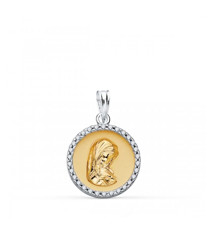 Médaille Vierge 2 Ors 18K Rond