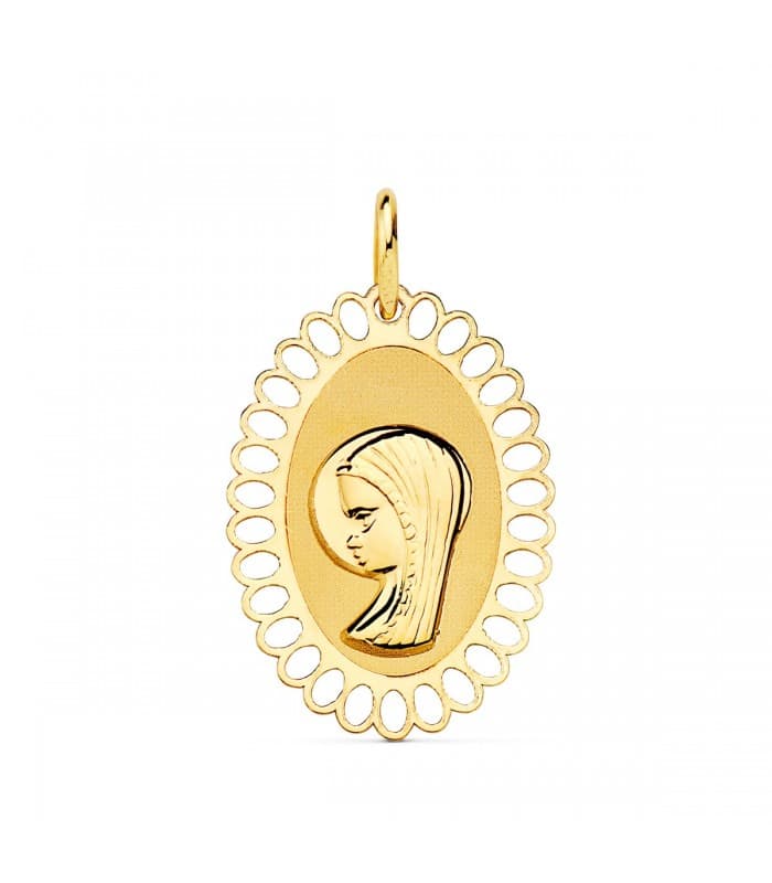 Médaille Vierge entourée  Or 18K