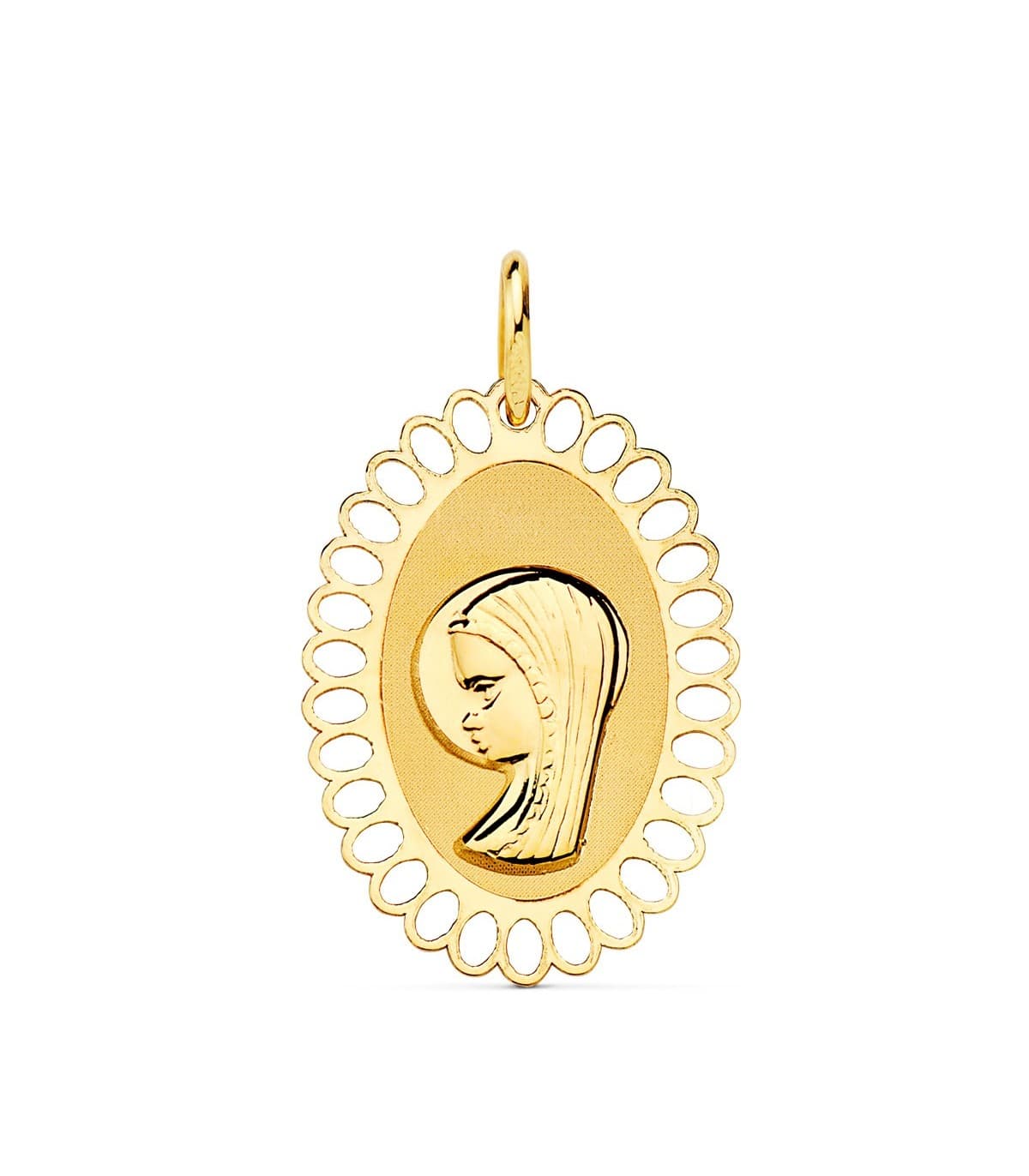 Médaille Vierge entourée  Or 18K