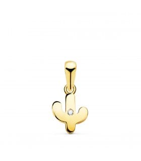 Ciondolo cactus piccolo oro 18kt - Gioielli da donna, ciondolo moderno