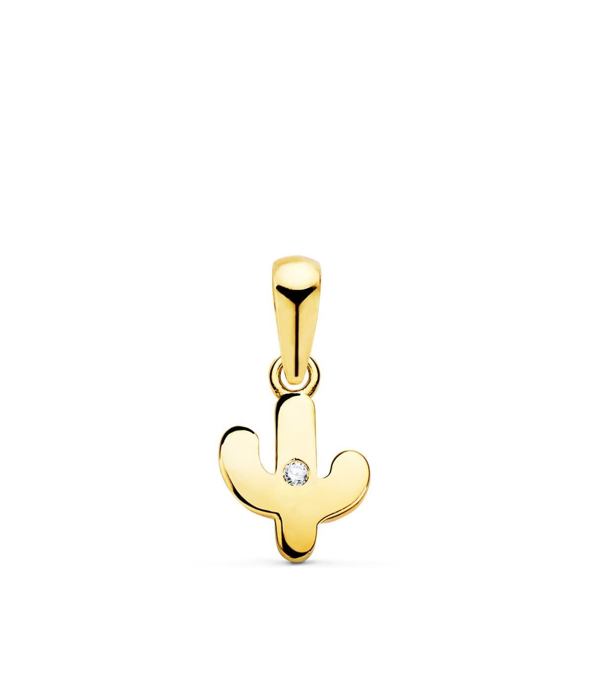 Kleiner Kaktus-Anhänger aus 18 Karat Gold – Damenschmuck, moderner Anhänger