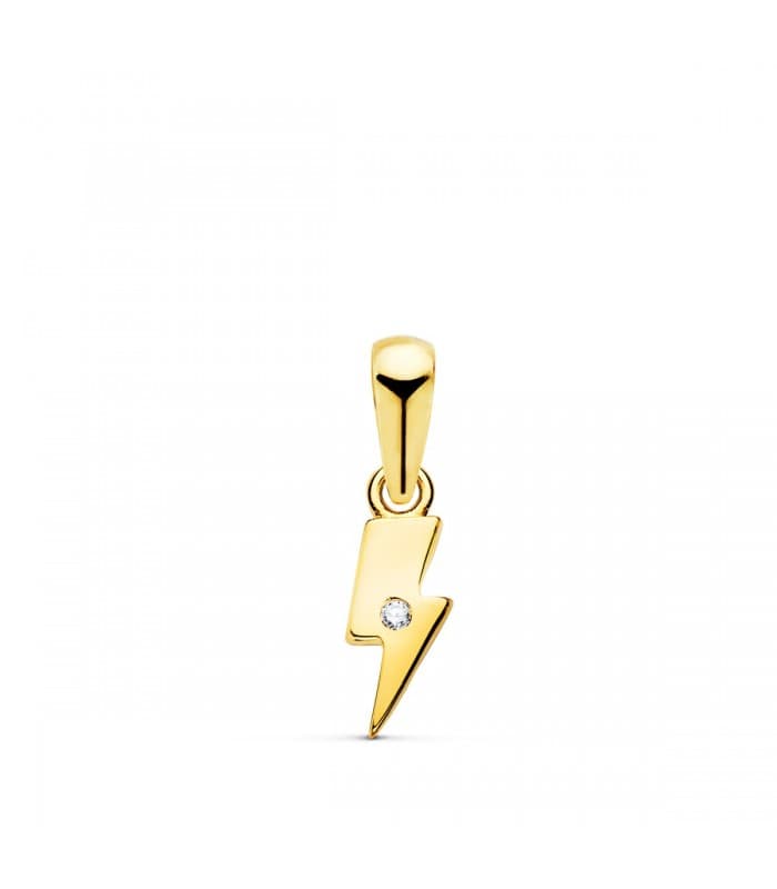 Colgante pequeño Oro 18K Rayo. Gargantillas de moda y colgantes mujer.