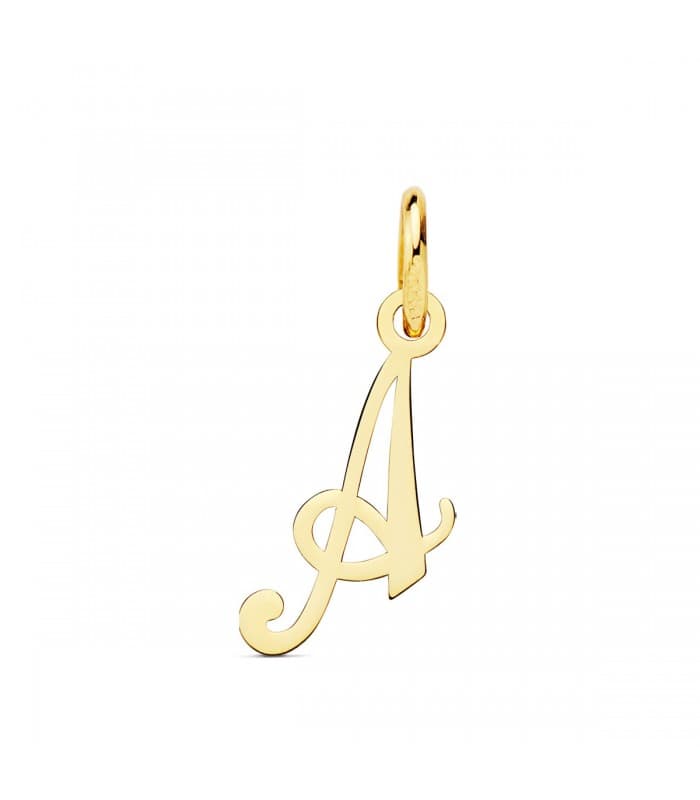 Pendentif initiale A or jaune 18k