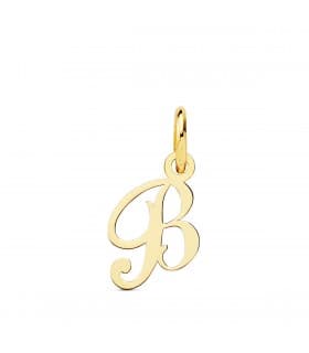 Pendentif initiale B or jaune 18k