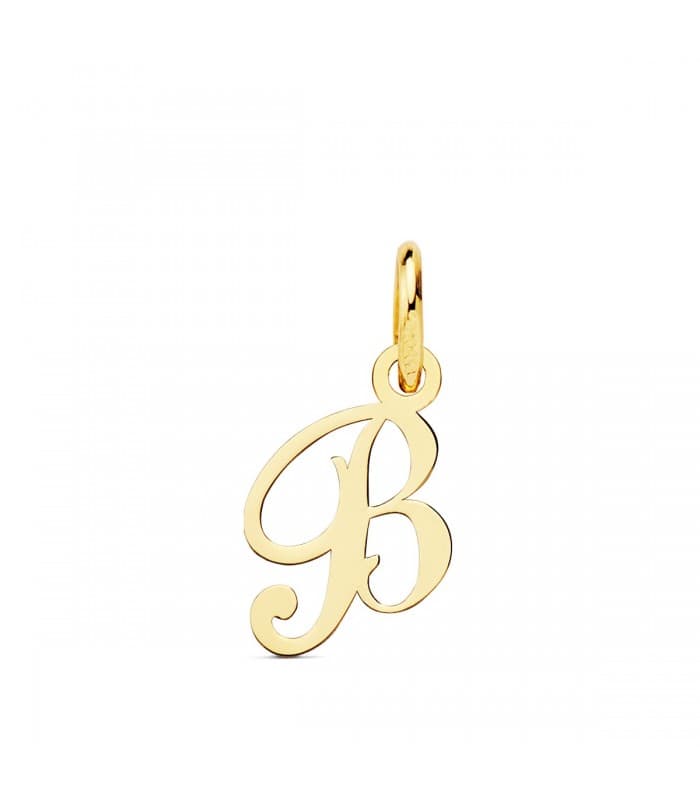 Pendentif initiale B or jaune 18k