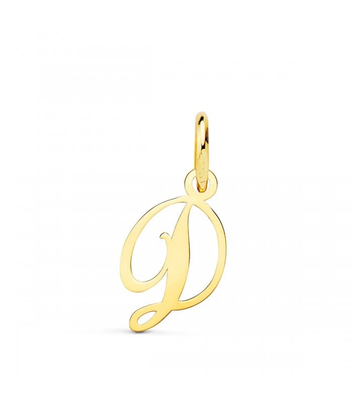 Pendentif initiale D or jaune 18k