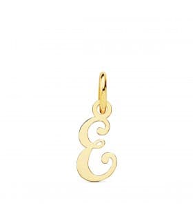 Pendentif initiale E or jaune 18k