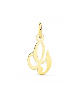 Pendentif initiale G or jaune 18k