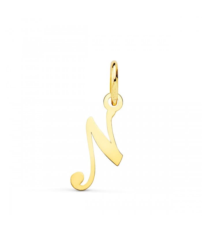 Colgante inicial oro amarillo 18k collar personalizado con la letra de tu nombre