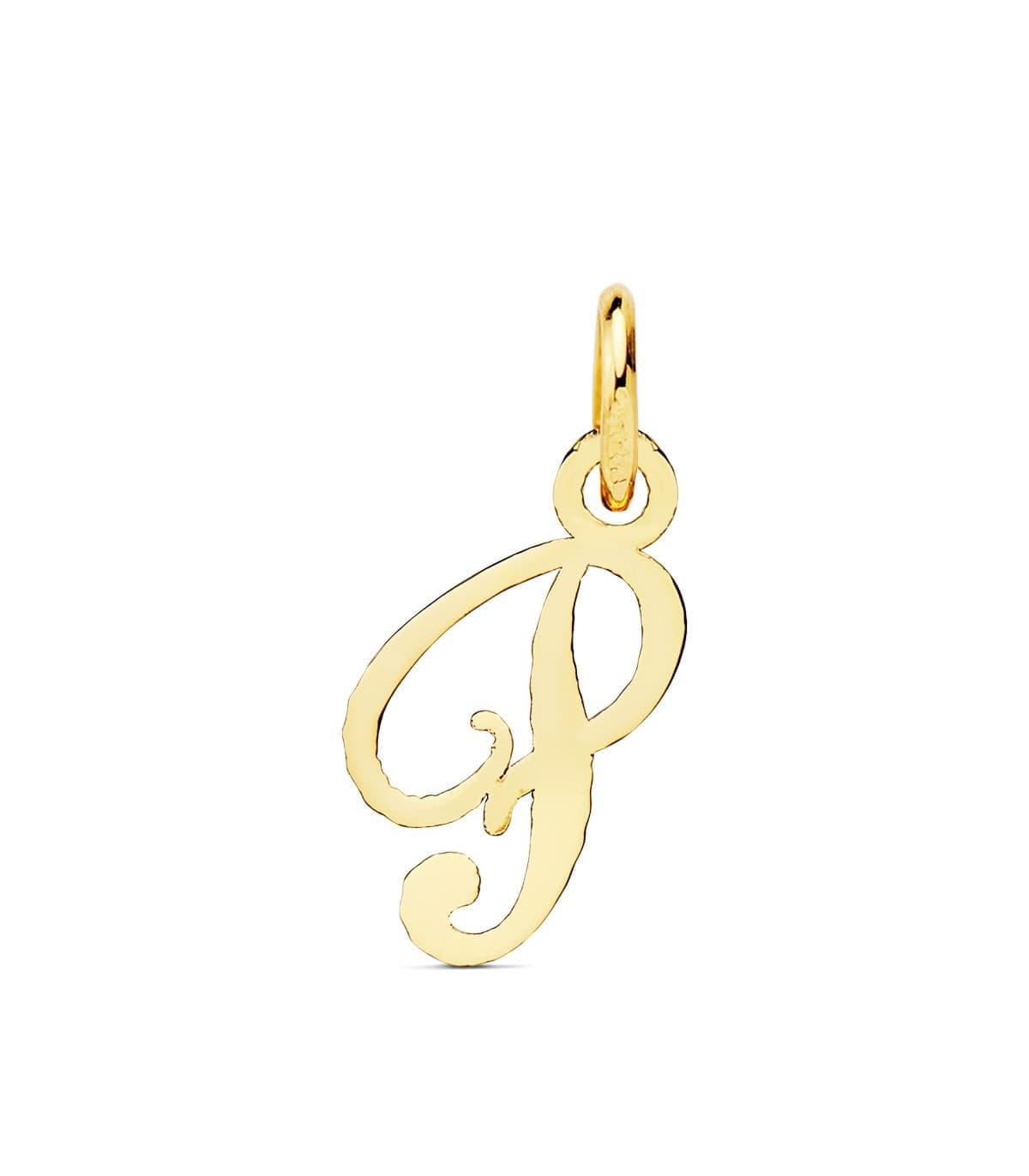 Pendentif initiale P or jaune 18k