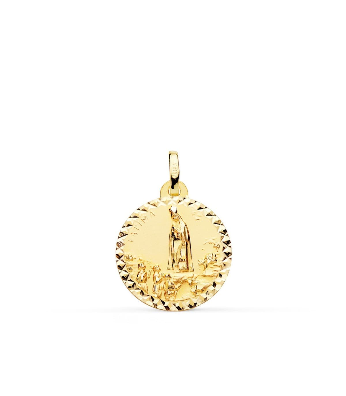 Medalla Virgen de Fátima Oro 18K 18mm Talla