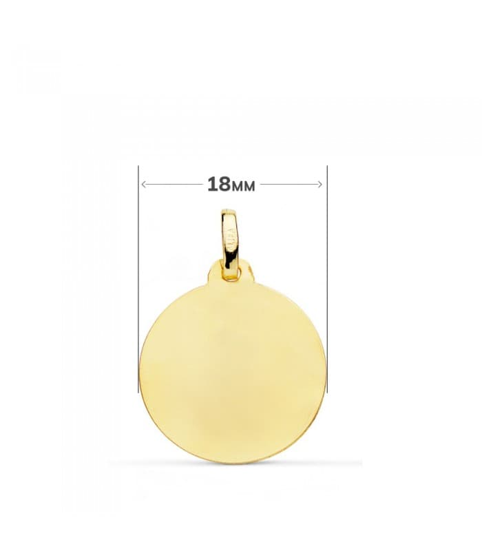 Médaille 18k 18mm Vierge en prière Brillante