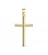 Croce tubolare in oro giallo 18 Kt 26 mm - Ciondolo battesimo e comunione per bambini