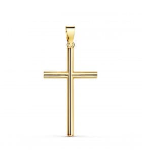 Kleiner Kreuzanhänger, Gold 18 K, 26 mm, religiöser Schmuck für Kinder