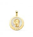 Pendentif Or 18 K Vierge Nacre