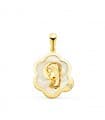 Médaille Or 18K Vierge Nacre Goutte