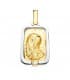 Medalla Virgen Niña Oro y Plata Rectangular