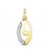 Ciondolo iniziale O oro giallo 18 Kt 15 mm, gioielli donna