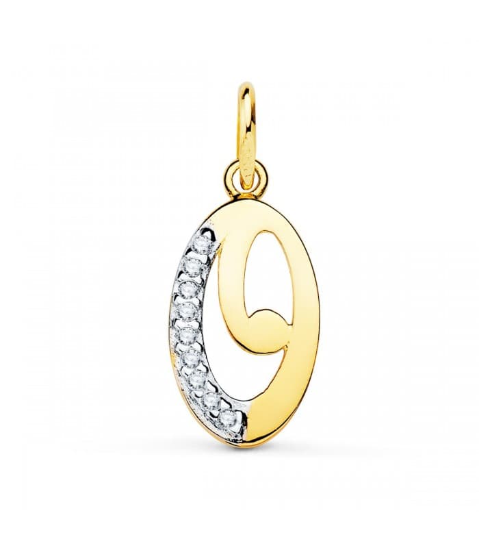 Colgante Inicial O Oro Amarillo 18 K 15mm