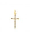Anhänger Kreuz Gelbgold 18K & Zirkoniasteinen 16773-oa