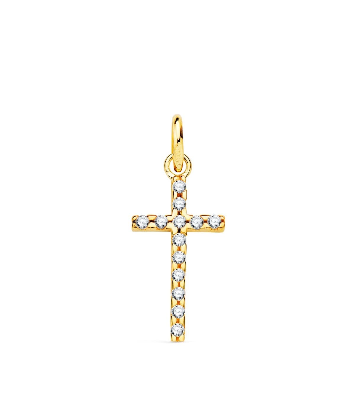 Anhänger Kreuz Gelbgold 18K & Zirkoniasteinen 16773-oa | Goldkreuz für Damen