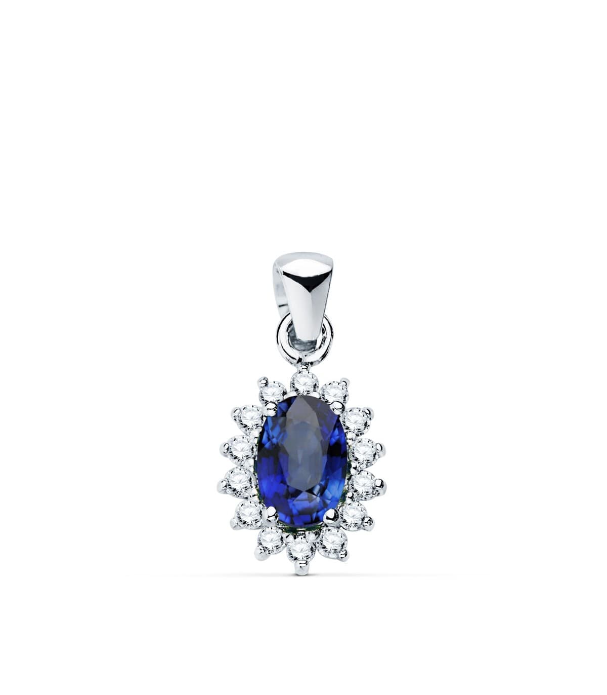 Anhänger Jasmin Saphir & Diamant 750 Weißgold