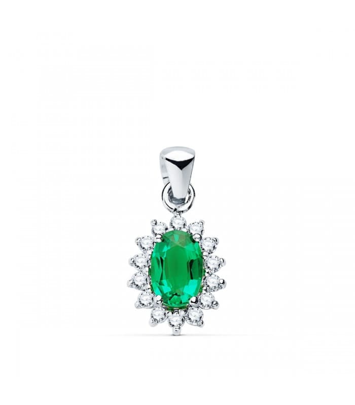 Anhänger Jasmin Smaragd & Diamant 750 Weißgold