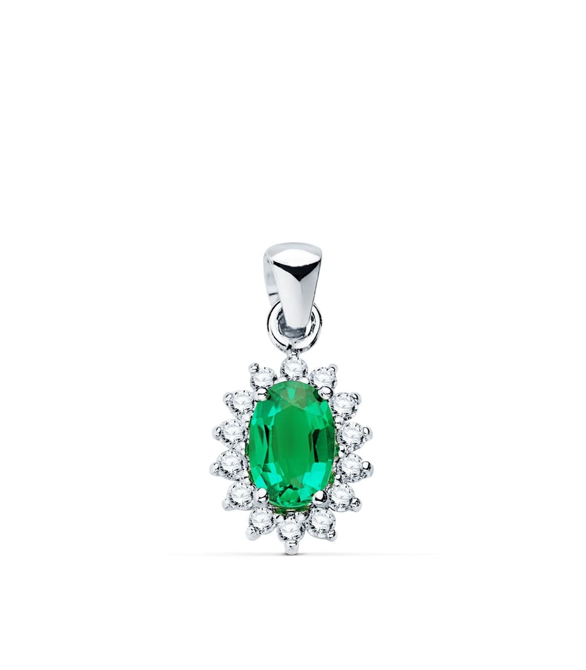 Pendentif Jasmin 0.14 Ct. 18 K Émeraude 0.39 Ct.