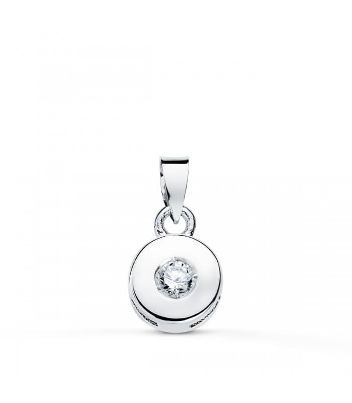 Colgante Chatón Diamante 0.050 Qtes. oro blanco 18K. Colgante de mujer con diamante. Colgante oro blanco.