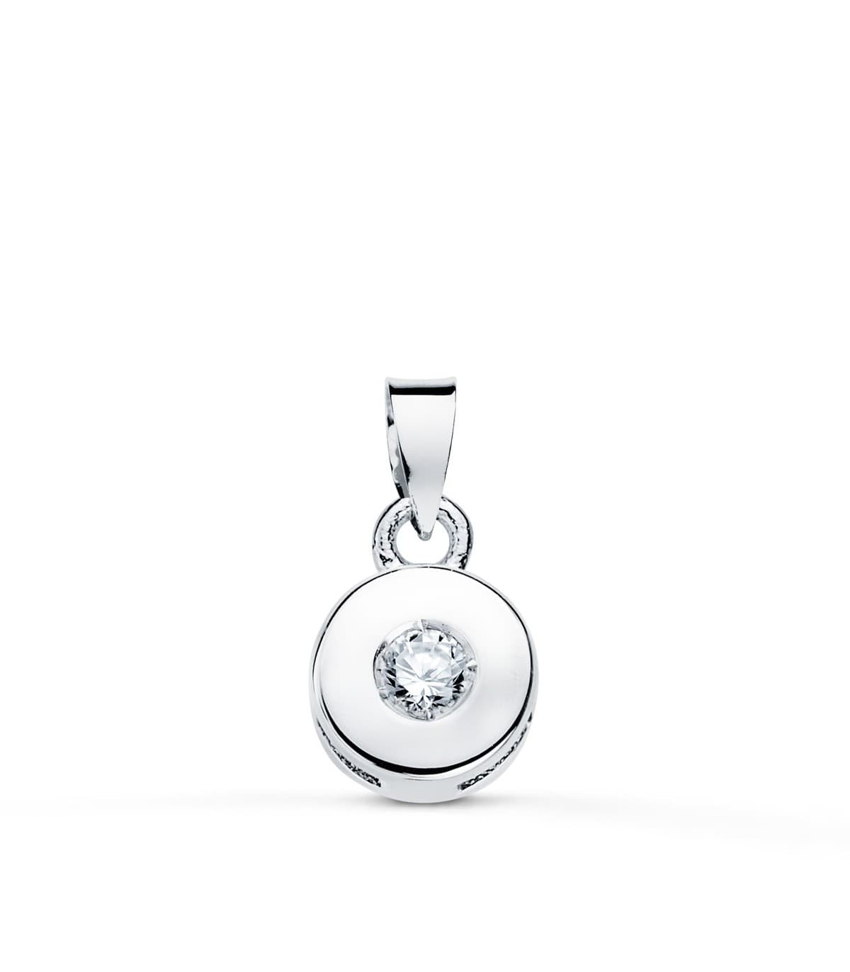 Colgante Chatón Diamante 0.050 Qtes. oro blanco 18K. Colgante de mujer con diamante. Colgante oro blanco.
