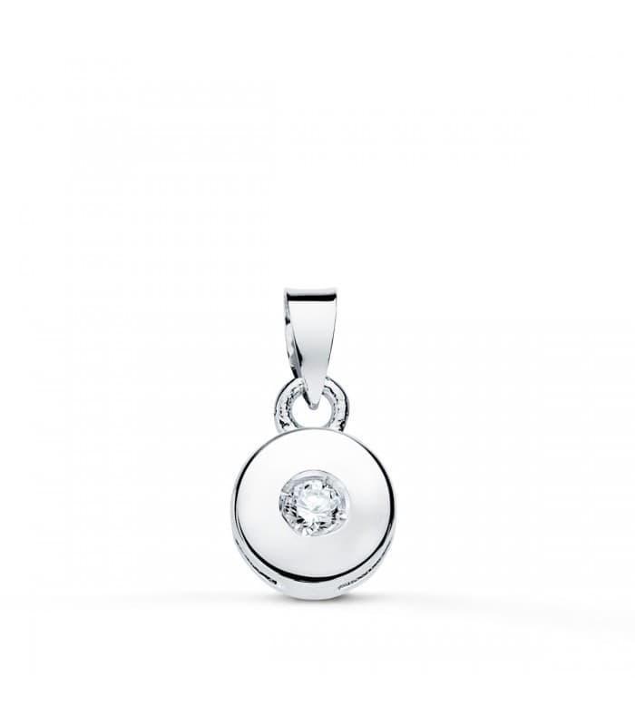 Colgante Chatón Diamante 0.035 Qtes. OB 18K. Colgante de oro para mujer. Diamante pureza SI.