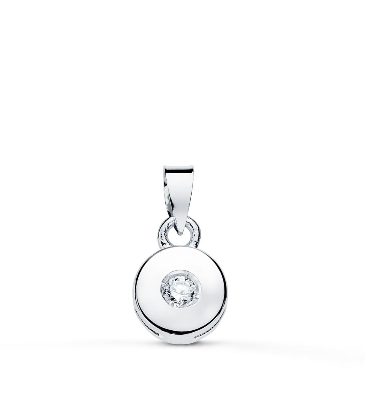 Colgante Chatón Diamante 0.035 Qtes. OB 18K. Colgante de oro para mujer. Diamante pureza SI.