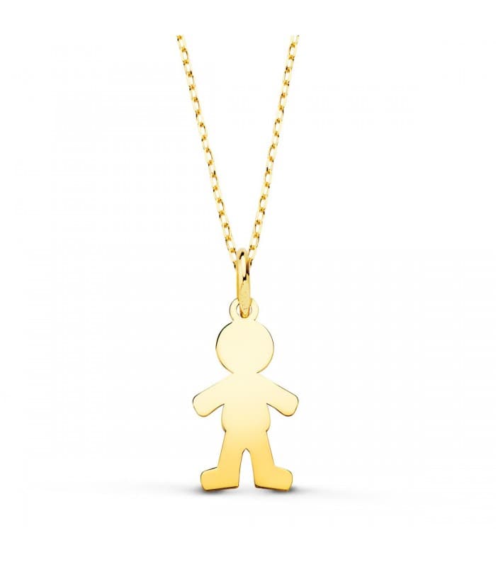 Collar personalizado silueta niño Oro 18K colgante mama, regalos para el dia de la madre
