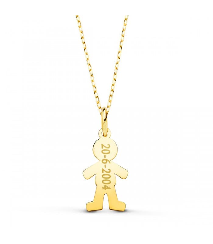 Collar personalizado silueta niño Oro 18K colgante mama, regalos para el dia de la madre